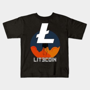 Rocket to The Moon : Litecoin Edition Kids T-Shirt